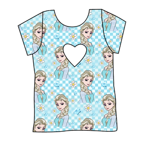 Ice Queen Check Cambria Heart Back Tee