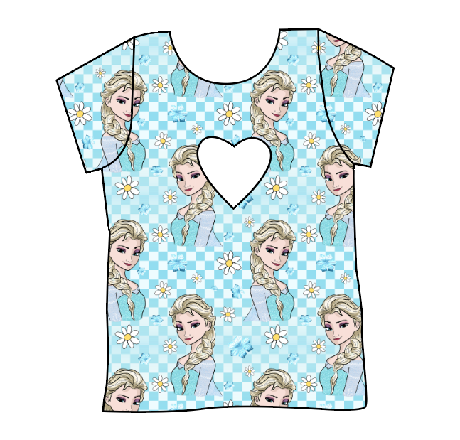 Ice Queen Check Cambria Heart Back Tee