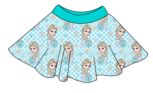 Ice Queen Check Circle Skirt