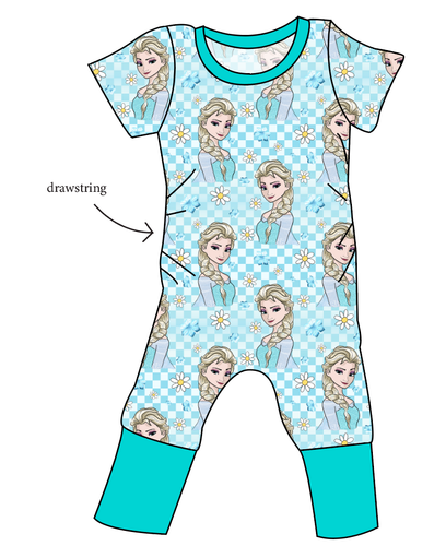 Ice Queen Check Grow With Me Pants And Shorts Romper