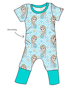 Ice Queen Check Grow With Me Pants And Shorts Romper