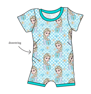 Ice Queen Check Grow With Me Pants And Shorts Romper