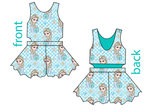 Ice Queen Check Kids Playsuit