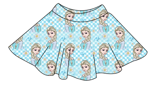 Ice Queen Check Ladies' Circle Skirt
