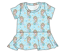 Load image into Gallery viewer, Ice Queen Check Ladies&#39; Peplum Top
