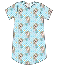 Load image into Gallery viewer, Ice Queen Check Ladies&#39; T-Shirt Dress