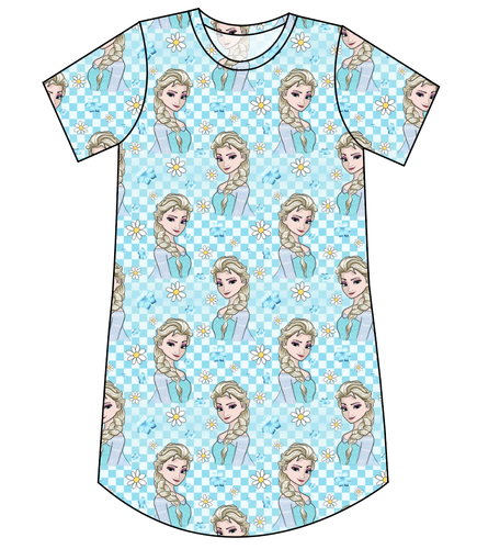 Ice Queen Check Ladies' T-Shirt Dress