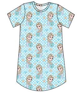 Ice Queen Check Ladies' T-Shirt Dress