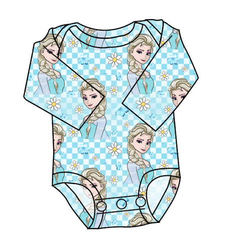 Ice Queen Check Lap Neck Bodysuit