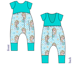 Ice Queen Check Low Back Romper and Bubble Romper