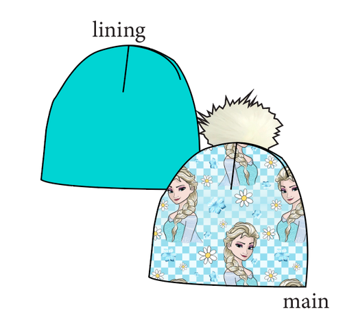 Ice Queen Check Slouchy Beanie (Reversible!)