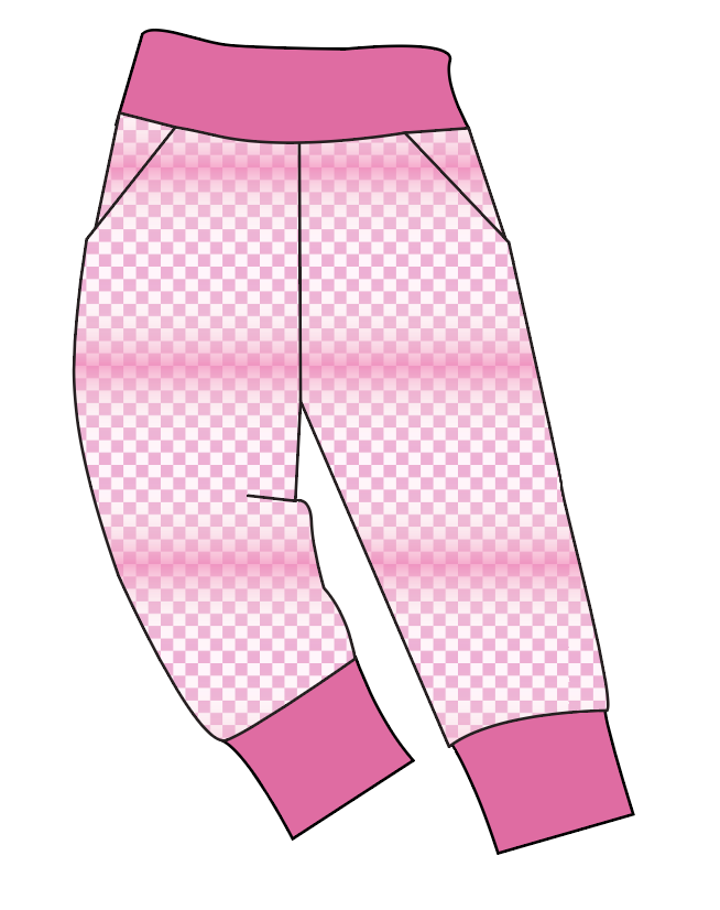 Pink Check Basic Joggers And Jogger Shorts