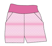 Load image into Gallery viewer, Pink Check Basic Joggers And Jogger Shorts