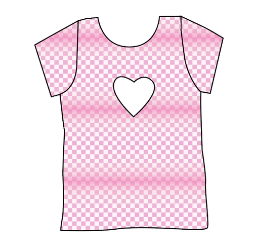 Pink Check Cambria Heart Back Tee