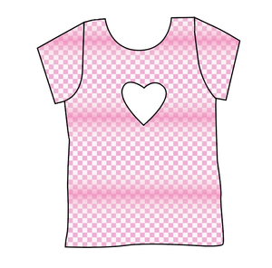 Pink Check Cambria Heart Back Tee
