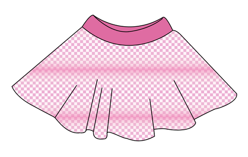 Pink Check Circle Skirt