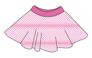 Pink Check Circle Skirt