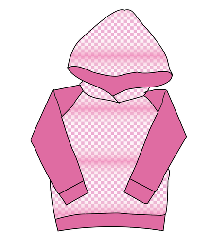 Pink Check Classic Hoodie (or Crewneck)