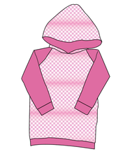 Load image into Gallery viewer, Pink Check Classic Hoodie (or Crewneck)