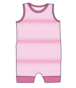 Pink Check Emmett Pants And Shorts T-Shirt Romper