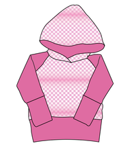 Load image into Gallery viewer, Pink Check Grow With Me Hoodie (or Crewneck)