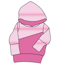 Load image into Gallery viewer, Pink Check Grow With Me Hoodie (or Crewneck)