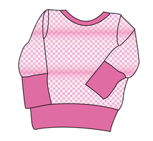 Load image into Gallery viewer, Pink Check Grow With Me Hoodie (or Crewneck)