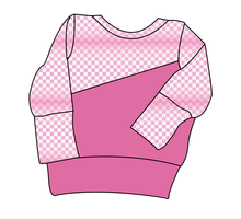 Load image into Gallery viewer, Pink Check Grow With Me Hoodie (or Crewneck)