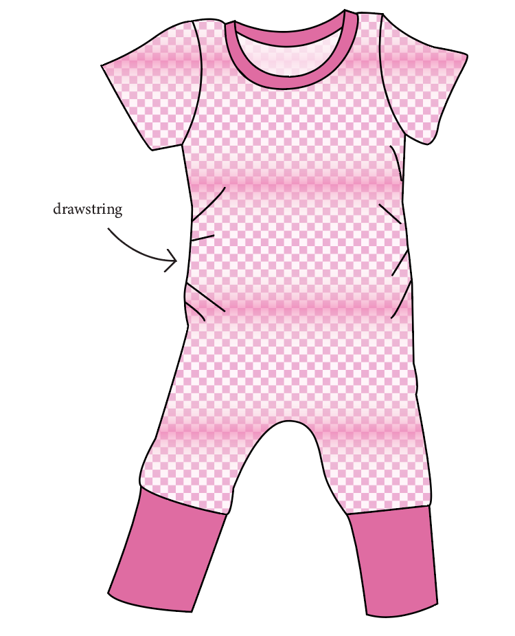 Pink Check Grow With Me Pants And Shorts Romper