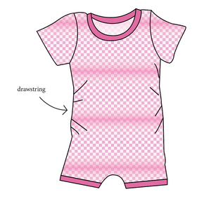 Pink Check Grow With Me Pants And Shorts Romper