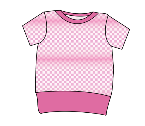 Pink Check Grow With Me Tee