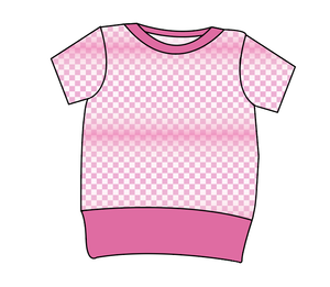 Pink Check Grow With Me Tee