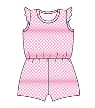 Load image into Gallery viewer, Pink Check Ivy Summer Romper
