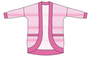 Pink Check Ladies' Cocoon Cardigan