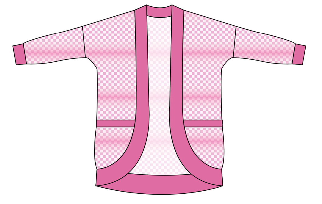 Pink Check Ladies' Cocoon Cardigan