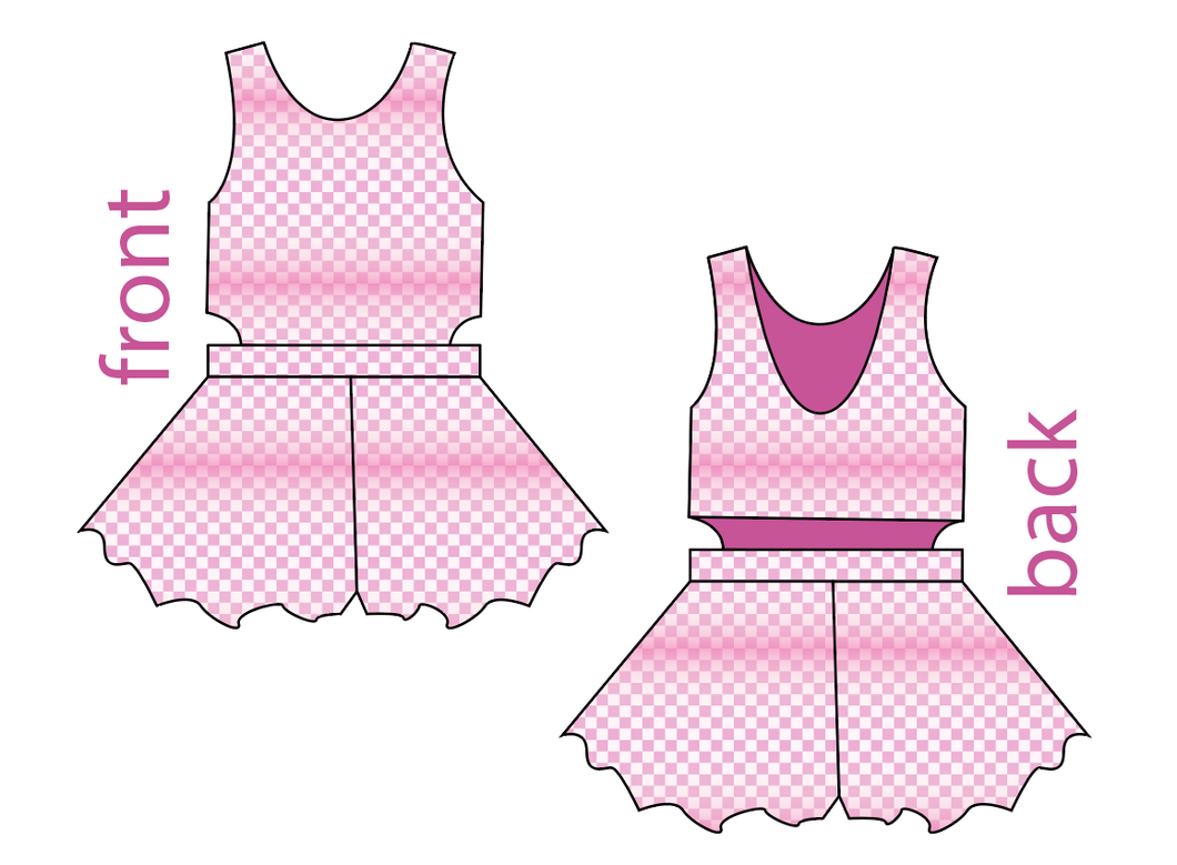 Pink Check Kids Playsuit