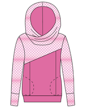 Load image into Gallery viewer, Pink Check Ladies Hoodie