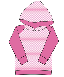 Pink Check Ladies Hoodie