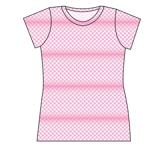 Pink Check Ladies' Basic Tee