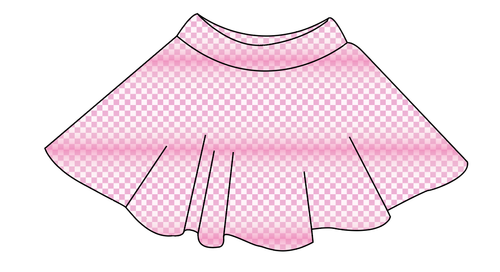Pink Check Ladies' Circle Skirt