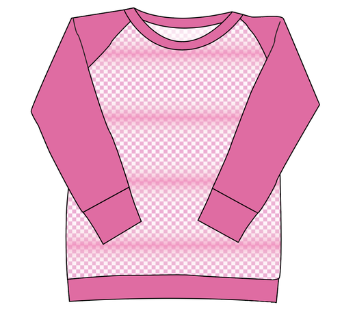Pink Check Ladies' Classic Crewneck