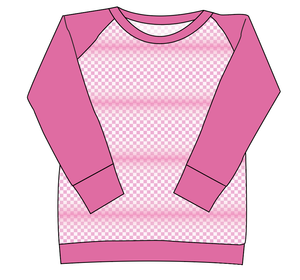 Pink Check Ladies' Classic Crewneck