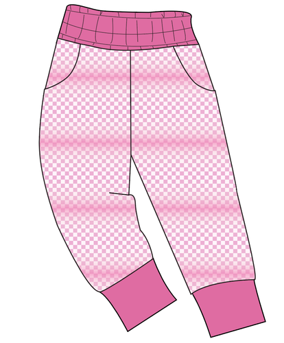 Pink Check Mens' Joggers and Jogger Shorts