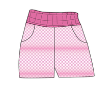 Load image into Gallery viewer, Pink Check Ladies&#39; Joggers and Jogger Shorts