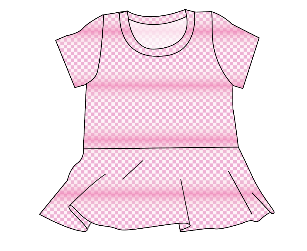 Pink Check Ladies' Peplum Top