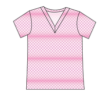 Load image into Gallery viewer, Pink Check Ladies&#39; Slouchy V-Neck Tee
