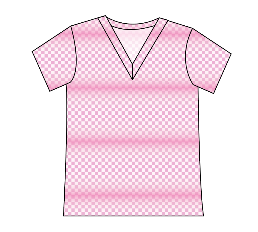 Pink Check Ladies' Slouchy V-Neck Tee