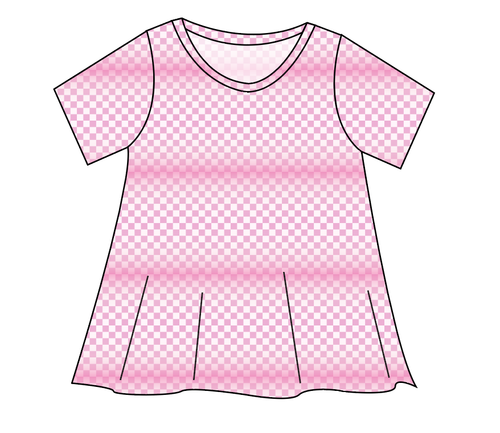 Pink Check Ladies' Swing Tee