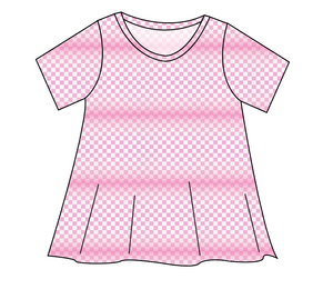 Pink Check Ladies' Swing Tee