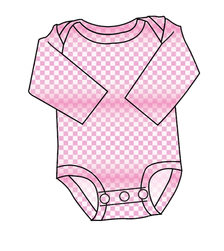 Pink Check Lap Neck Bodysuit